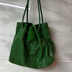 Denver Hayes Green and Tan Tote